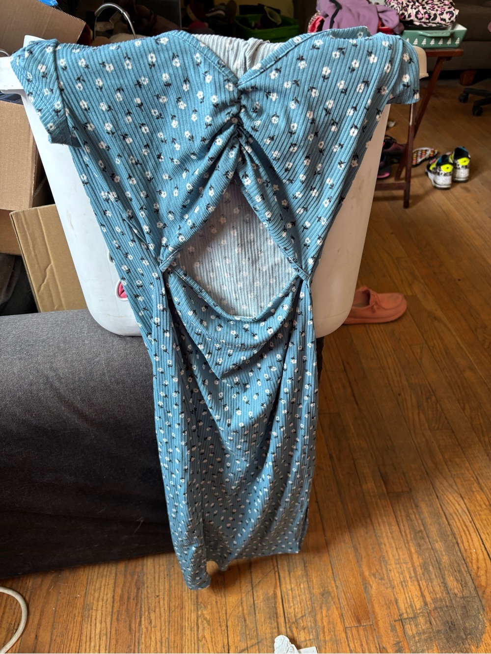 Jessica Simpson Light Blue Polka Dot Top